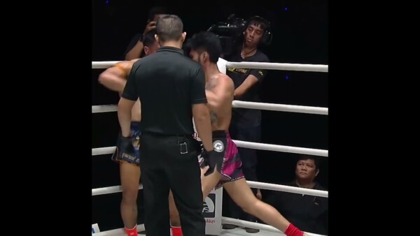 GOOD NIGHT  Suakim puts Panrit to sleep for a highlight reel KO and his third straight win!