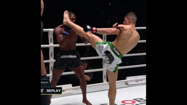 HEAD KICK KO  Alessio Malatesta stops Fabio Reis in the opening frame!