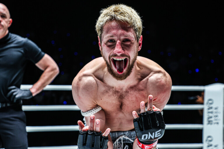 American Muay Thai fighter Luke Lessei poses for the camera