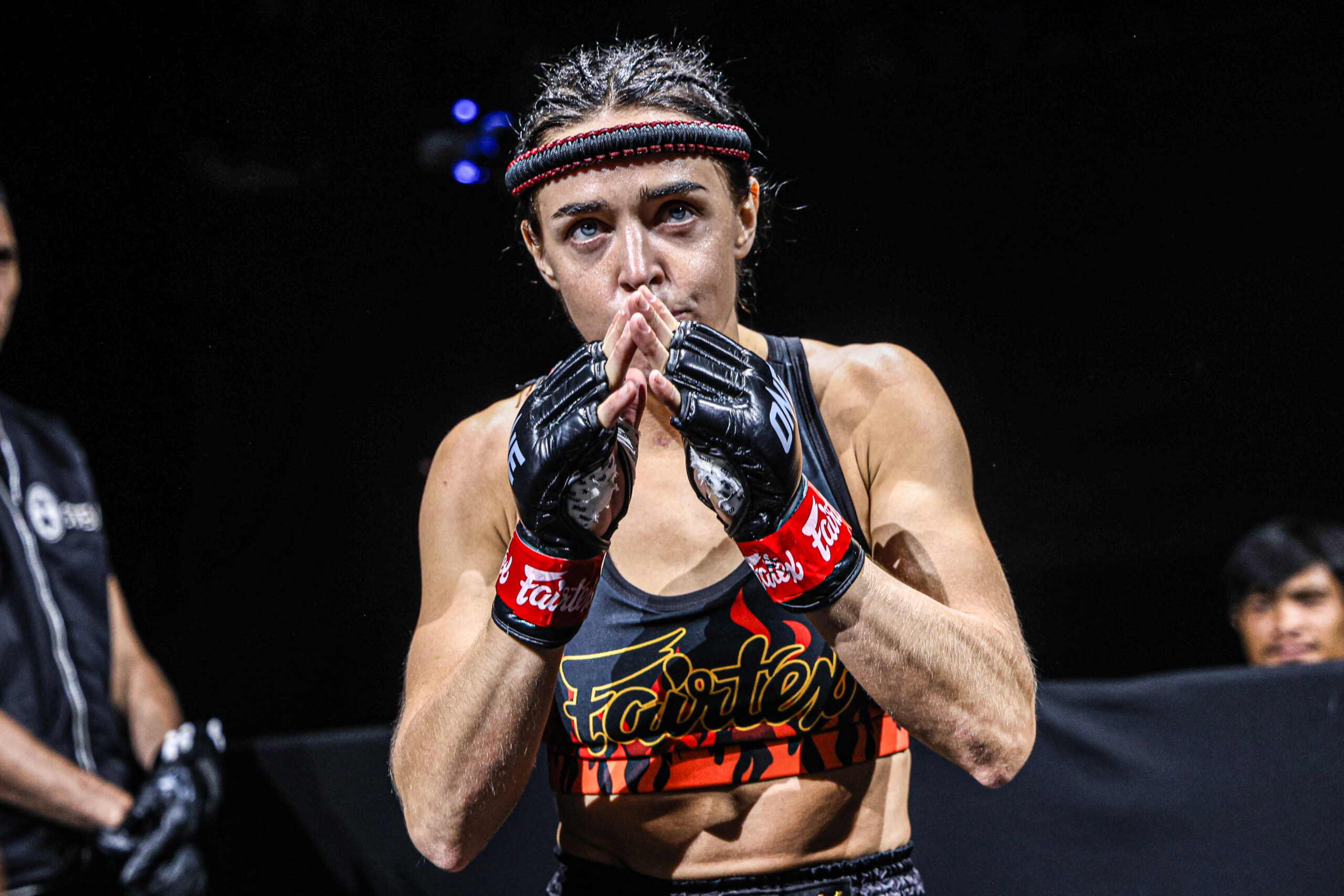 Natalia Diachkova gets ready for battle against Taylor McClatchie at ONE Friday Fights 94.