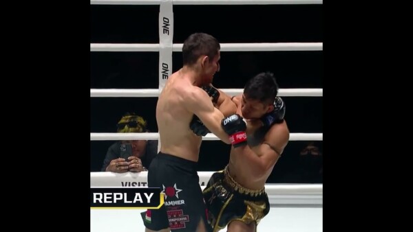 Dmitrii Kovtun DROPS Suablack with a precise elbow  #ONEFightNight27