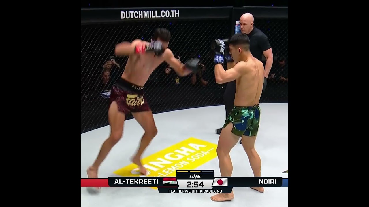 His leg is DONE  Masaaki Noiri chops down Shakir Al Tekreeti for a second round KO!