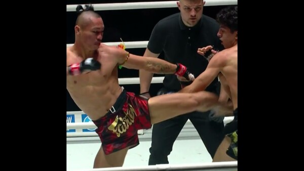 SPINNING ELBOW ️ Akif Guluzada puts Puengluang to SLEEP via highlight reel KO! #ONEFridayFights94