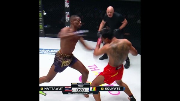 STEAMROLLED  Bampara Kouyate silences the Bangkok fans with a first round TKO of Jo Nattawut!