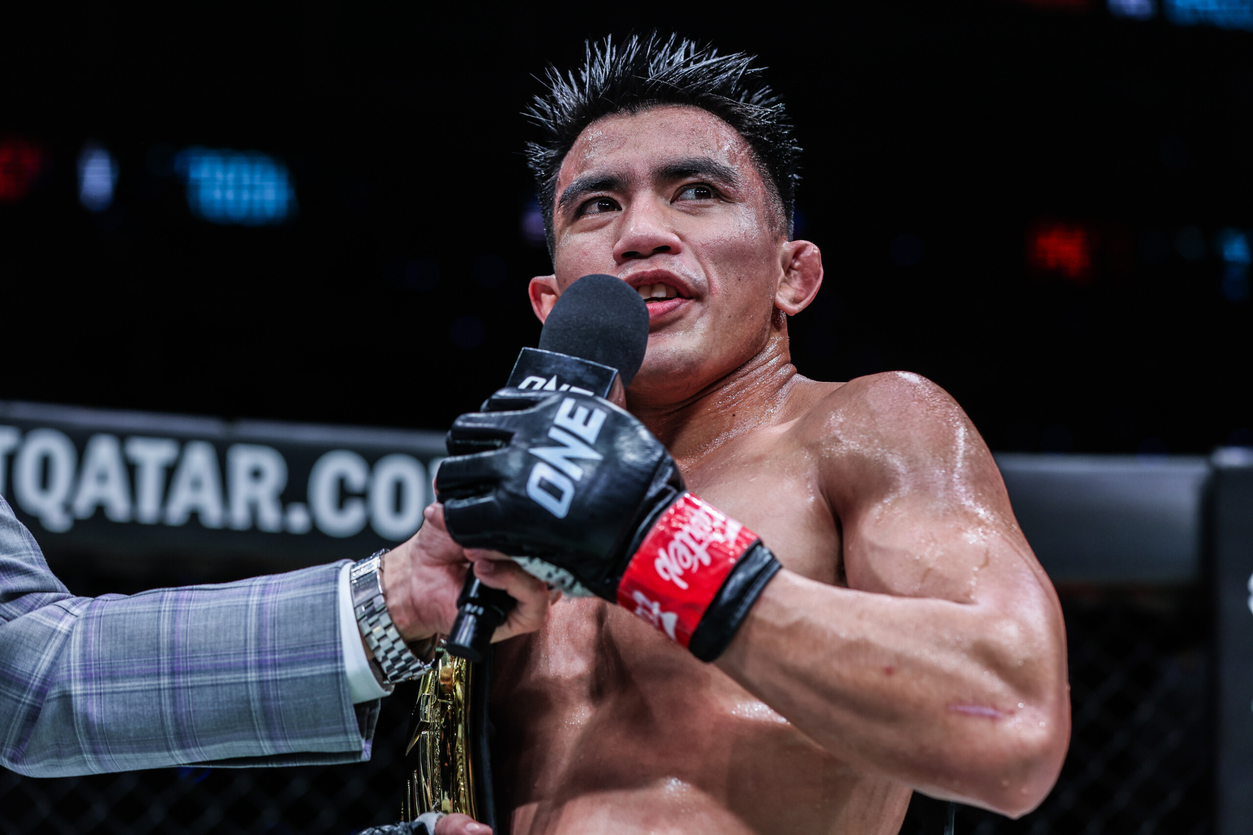 Joshua Pacio speaks after unifying ONE Strawweight MMA World Title against Jarred Brooks at ONE 171