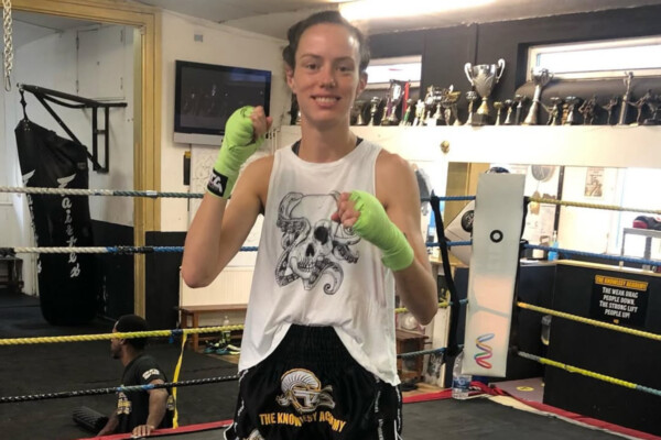 UK Muay Thai fighter Marie McManamon poses in the ring