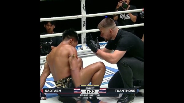CRUSHED him  Kaotaem TKOs Tuanthong for his third straight win on ONE Friday Fights!