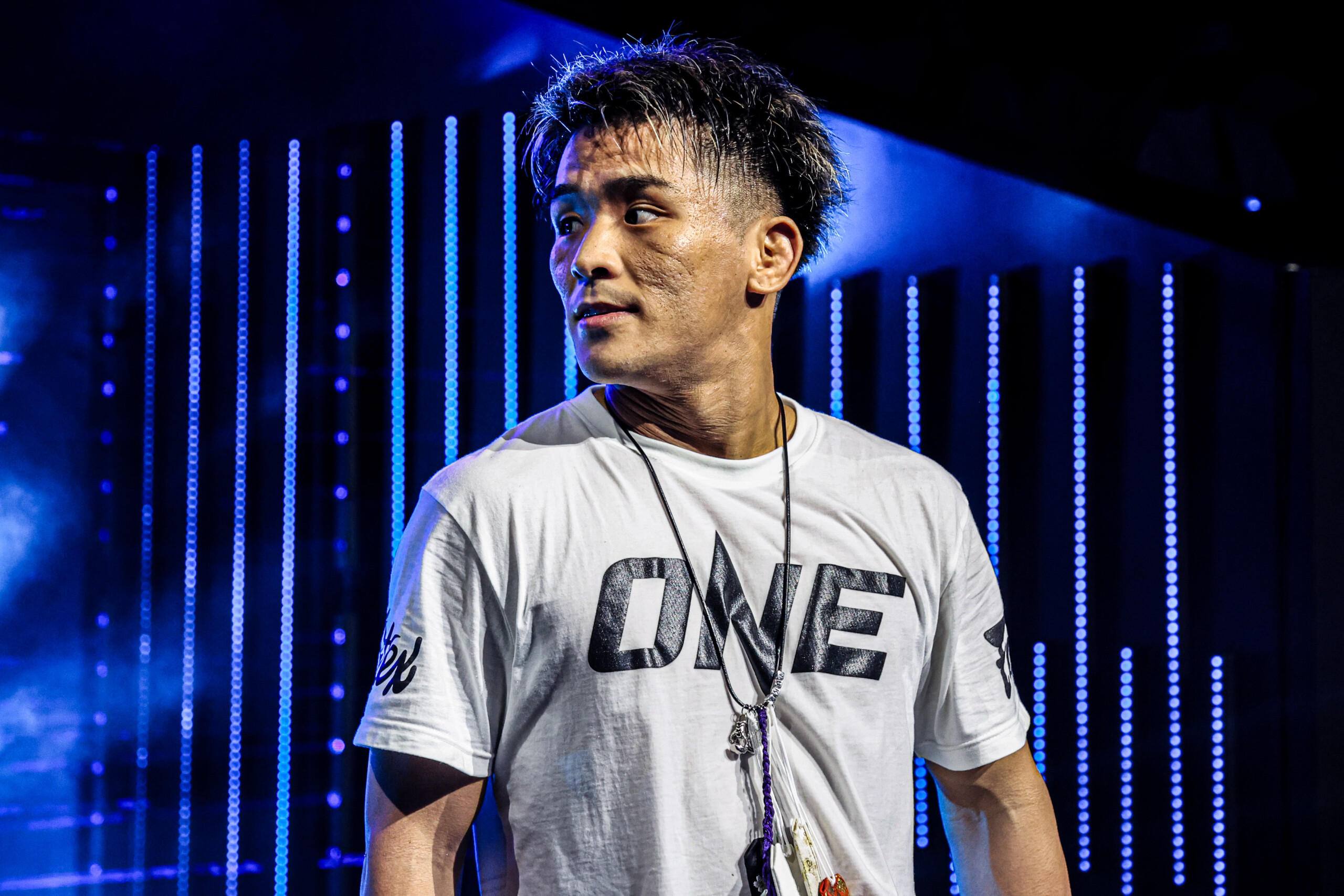 Yuki Yoza arrives to the Circle for his fight against Elbrus Osmanov at ONE Friday Fights 109.