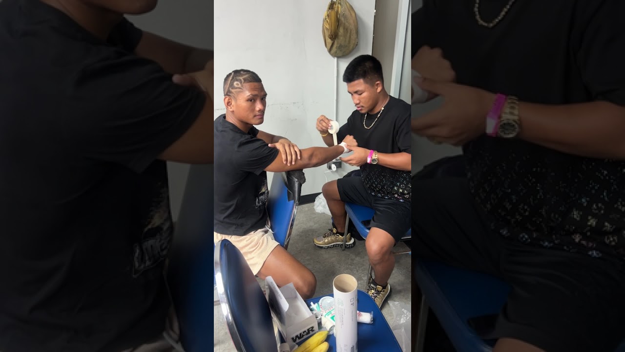 Brothers in ARMS ⚔️ Rodtang wraps Sangarthit's hands ahead of his main event clash with Suablack!