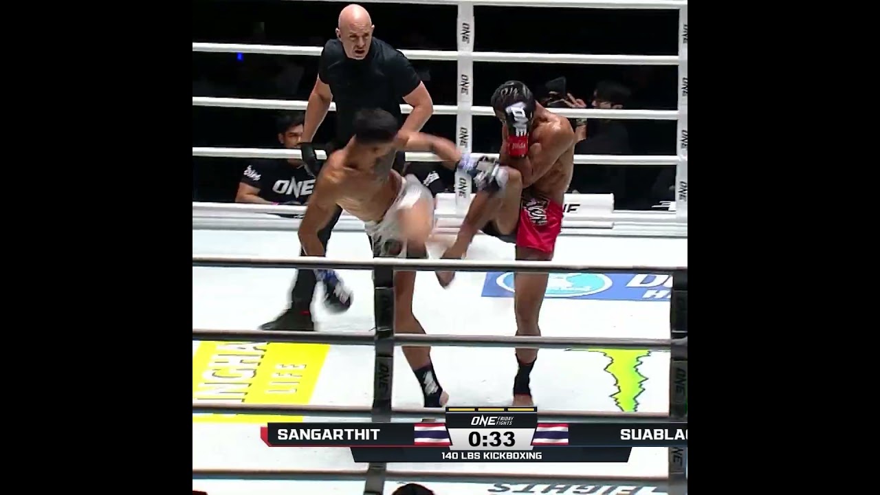 SHOCKING spins ⚡️  Suablack drops Sangarthit TWICE with spinning kicks in Round 3!