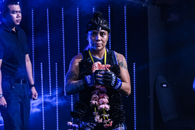 Cynthia Flores makes her way to the ring for ONE Fight Night 33