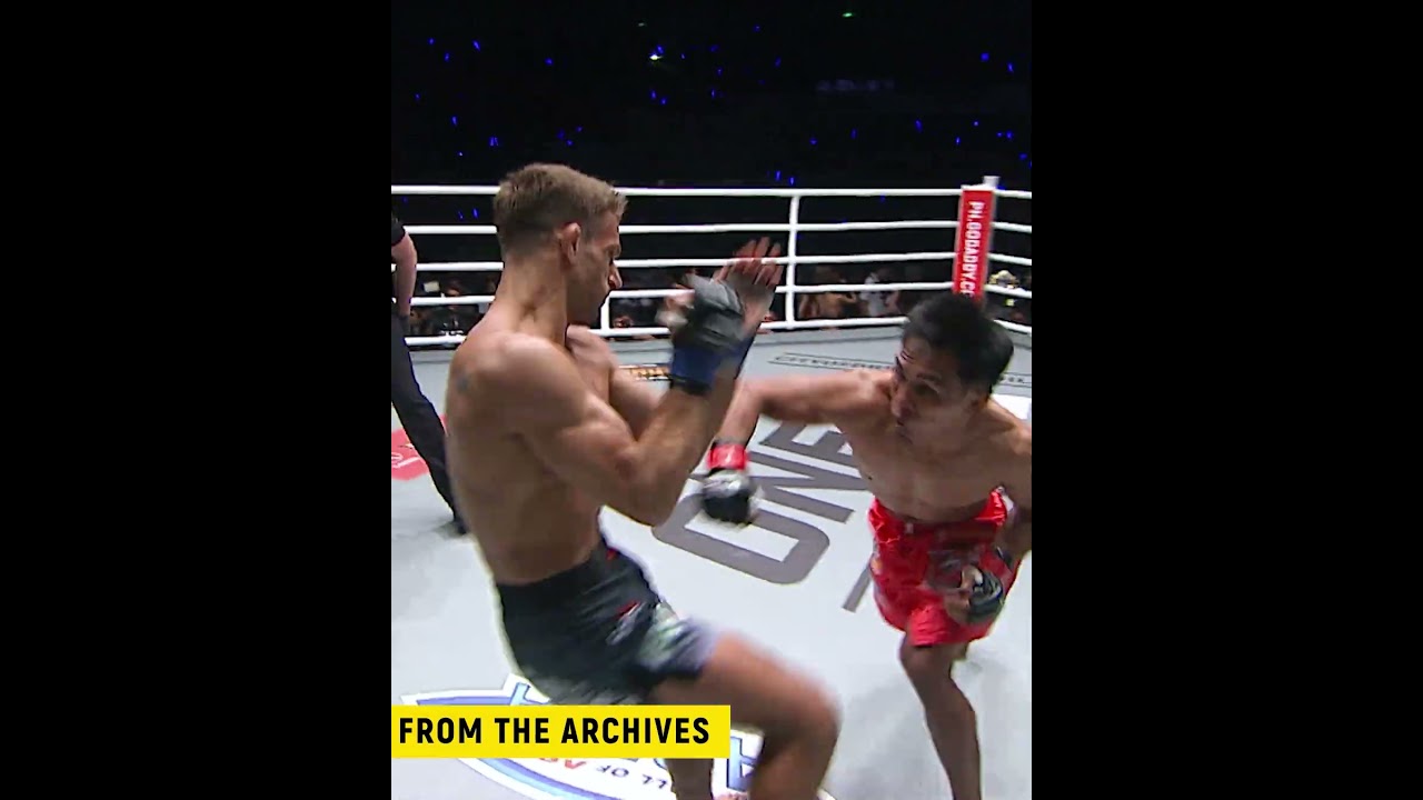 From the Archives ️ Kevin Belingon unleashed a DEVASTATING spinning back kick to stop Andrew Leone!
