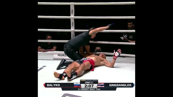 WHAT A KO  Gingsanglek starches Alexey Balyko in 53 seconds with an insane spinning backfist!