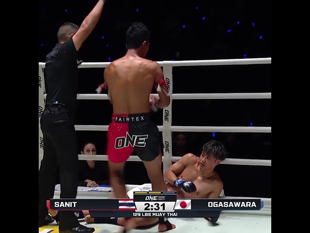Elbow ASSASSIN  Sanit steamrolls Eisaku Ogasawara for a statement making KO!
