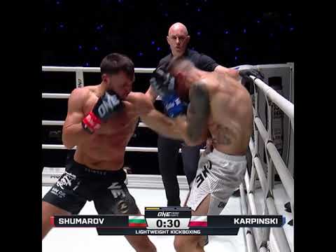 STEAMROLLED  Bogdan Shumarov batters Maciej Karpinski for a first round KO!