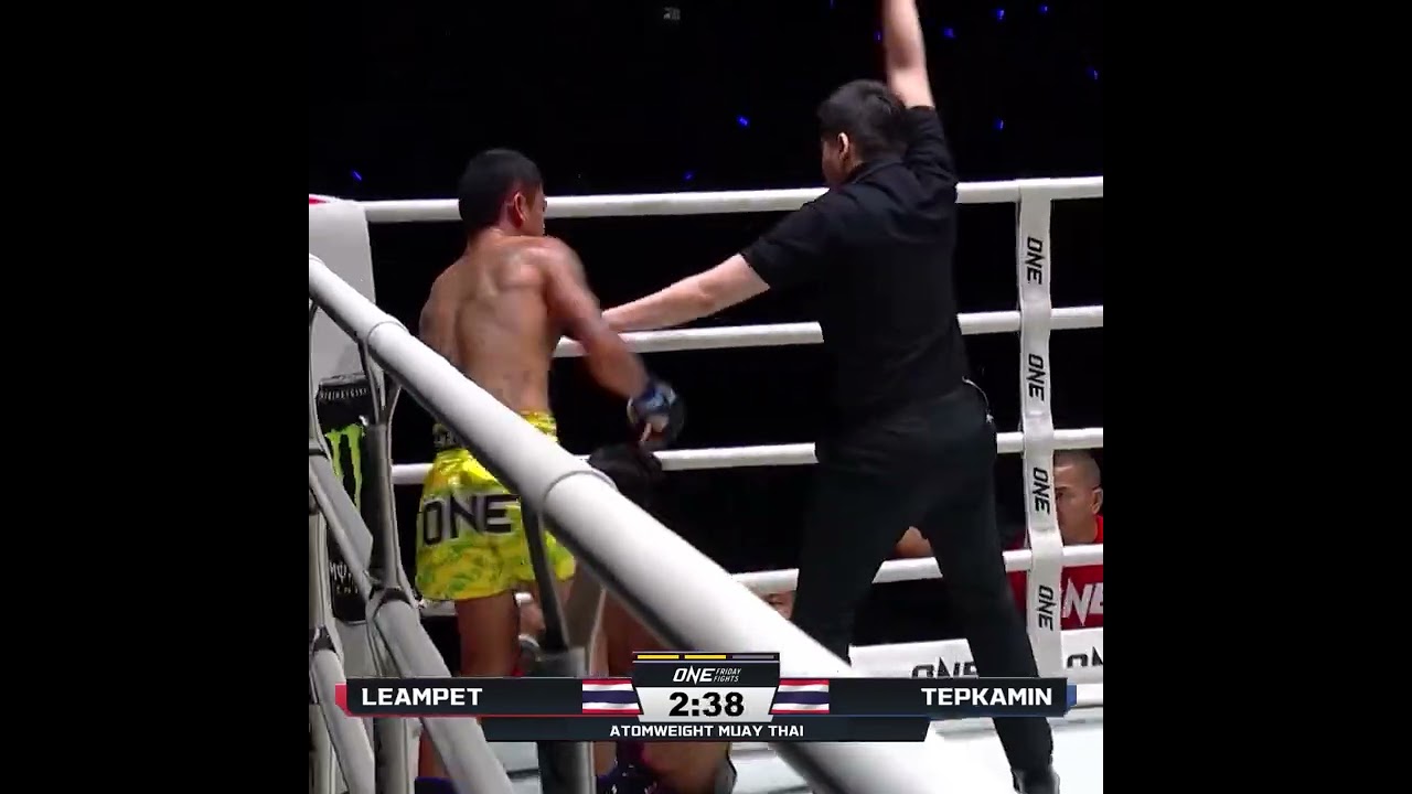 What a COMEBACK  After getting knocked down to end Round 1, Tepkamin scores a second round TKO!