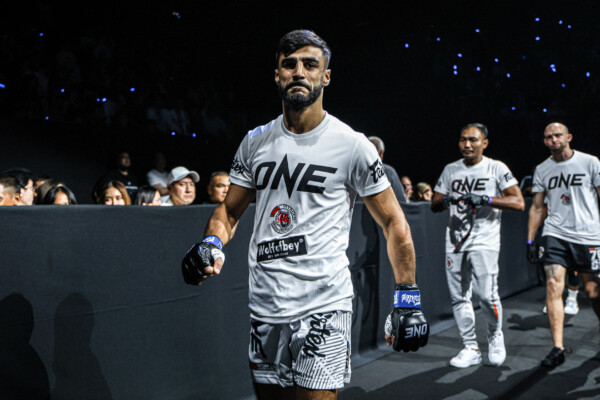 Abdallah Ondash walks into the ring before he faces Kompet Sitsarawatsuer at ONE Friday Fights 132