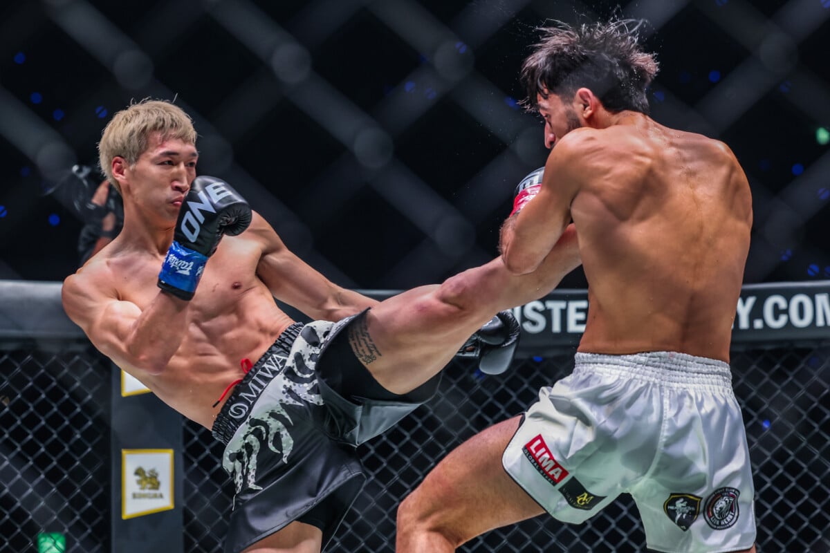 Rukiya Anpo kicks Marat Grigorian at ONE 173 