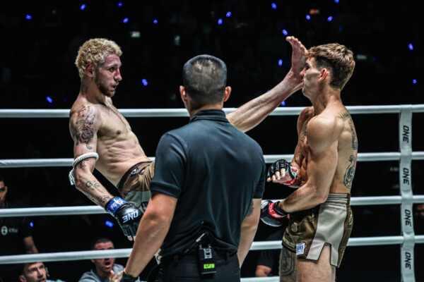American Muay Thai fighter Luke Lessei kicks Nico Carrillo in the face