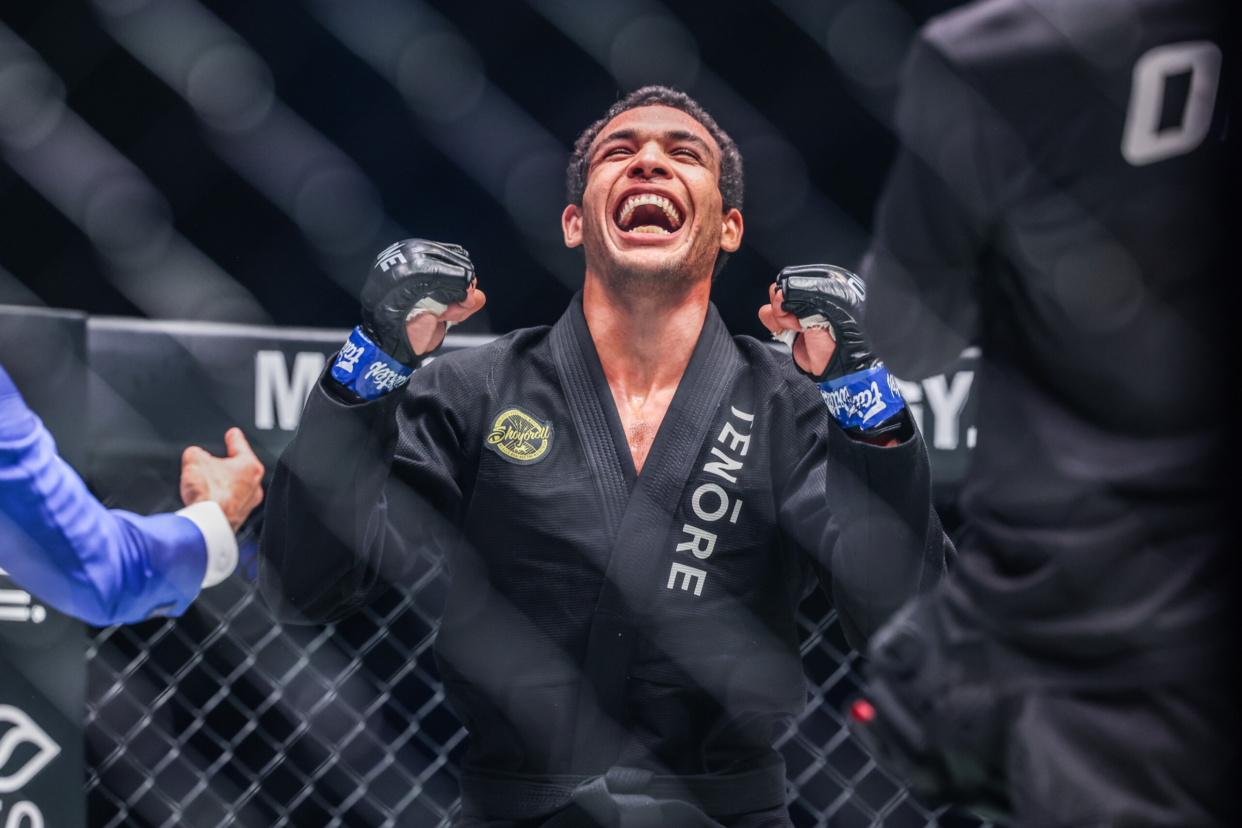 BJJ star Tye Ruotolo celebrates his victory