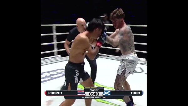 Pompet closes the show with an epic third round TKO of Gregor Thom