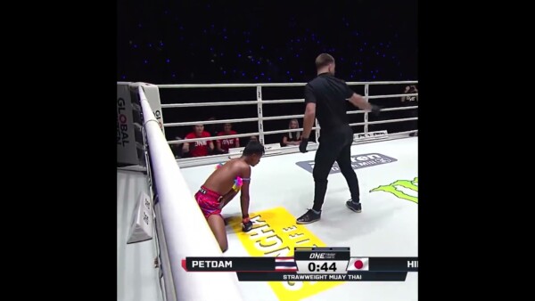 On a HEATER  Hiroyuki drops Petdam three times for a first round TKO!