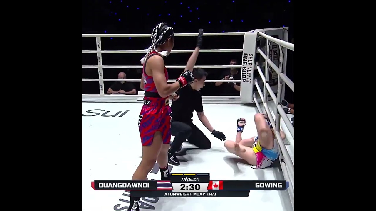 Pure DOMINANCE  Duangdawnoi drops Regan Gowing three times en route to a second round KO!