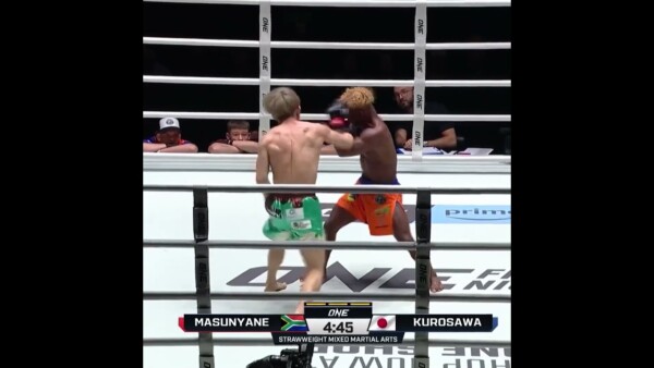BEATDOWN  Bokang Masunyane batters Ryohei Kurosawa for a unanimous decision win!