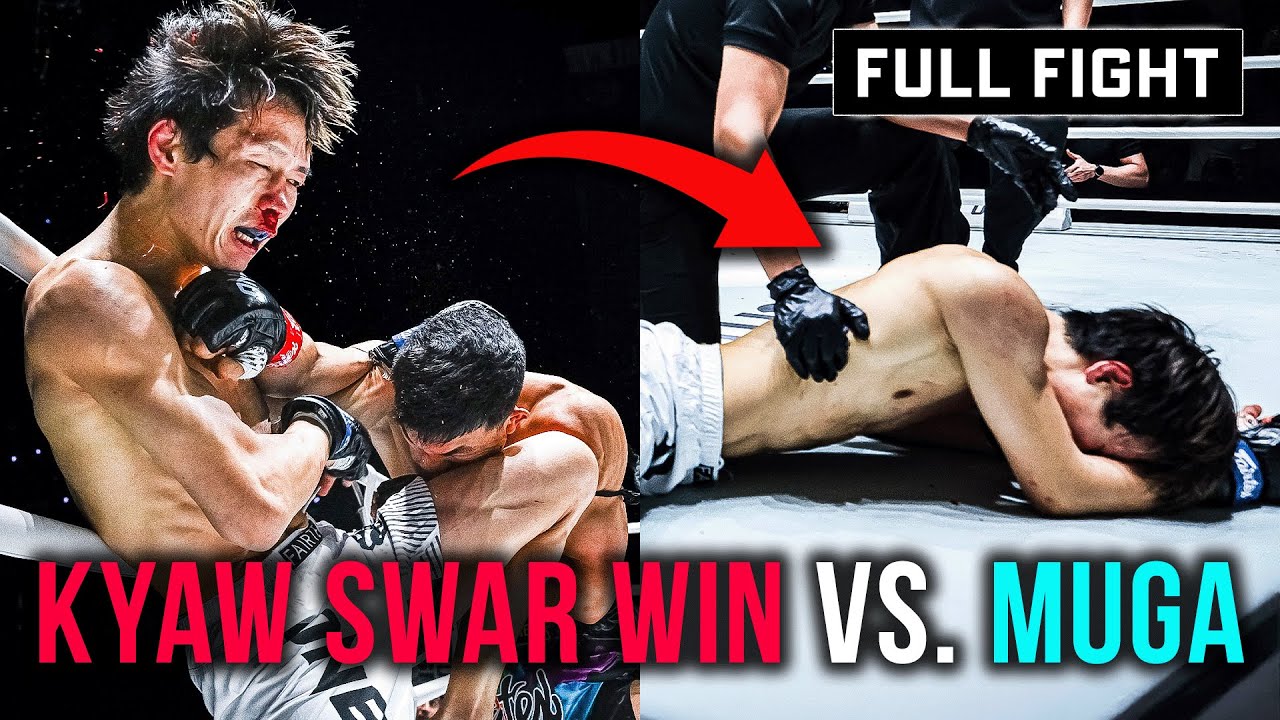 Knockdown FRENZY  Kyaw Swar Win  vs. Muga  | Muay Thai Full Fight