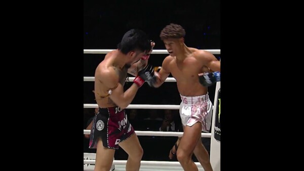 MENACING  Suakim and Otis Waghorn trade blows in a Muay Thai firefight back in 2024!