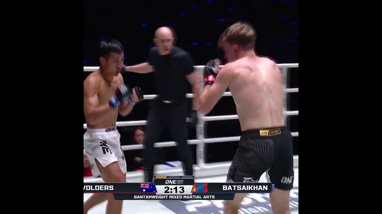 Mongolian POWER  Batochir Batsaikhan stops Alastair Volders on ONE Friday Fights!