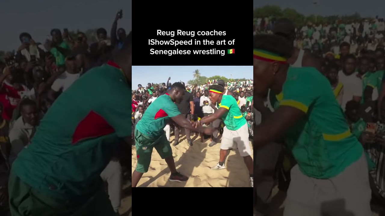 Strength meets speed  Reug Reug gives @ishowspeed a crash course in Senegalese wrestling