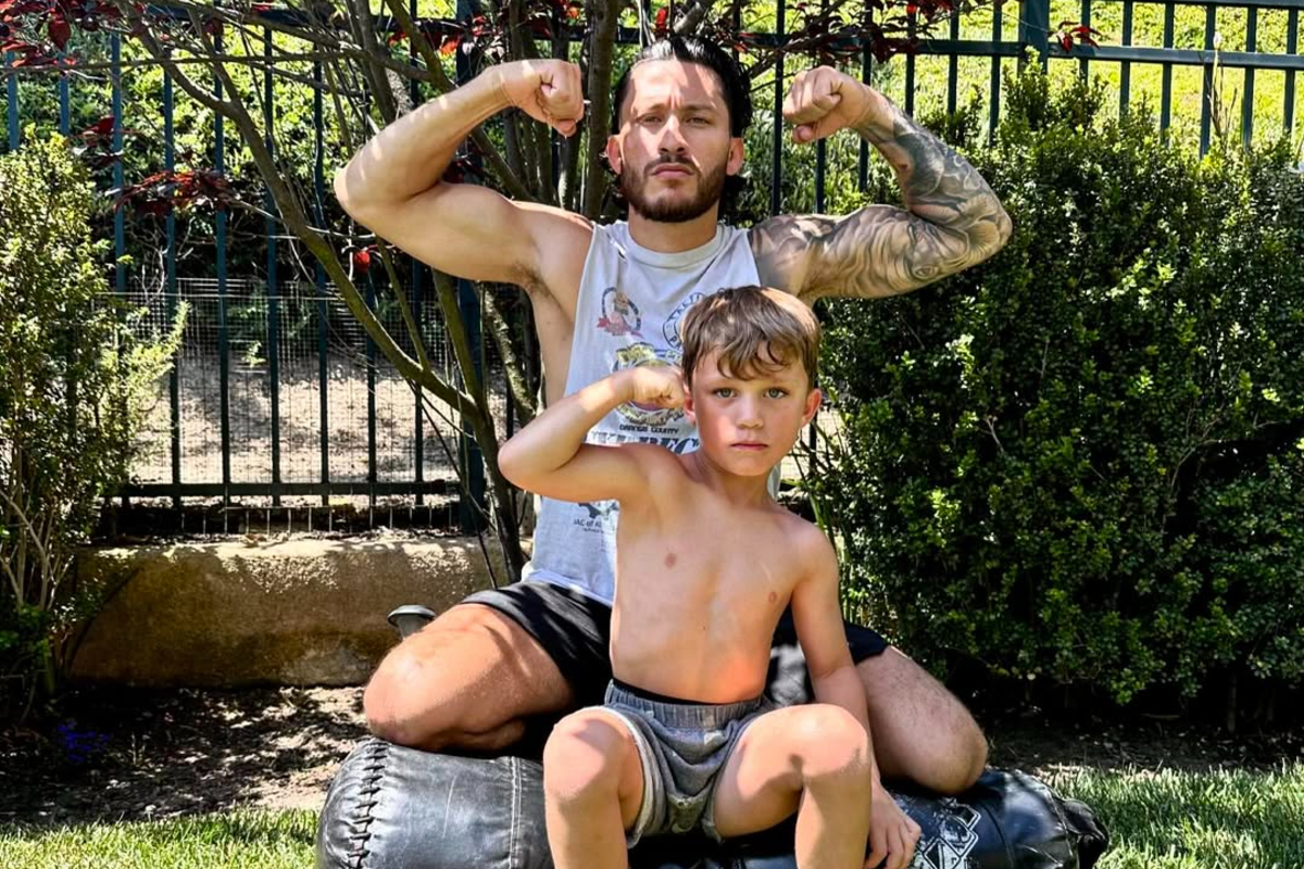 Diego Paez with his son Elias