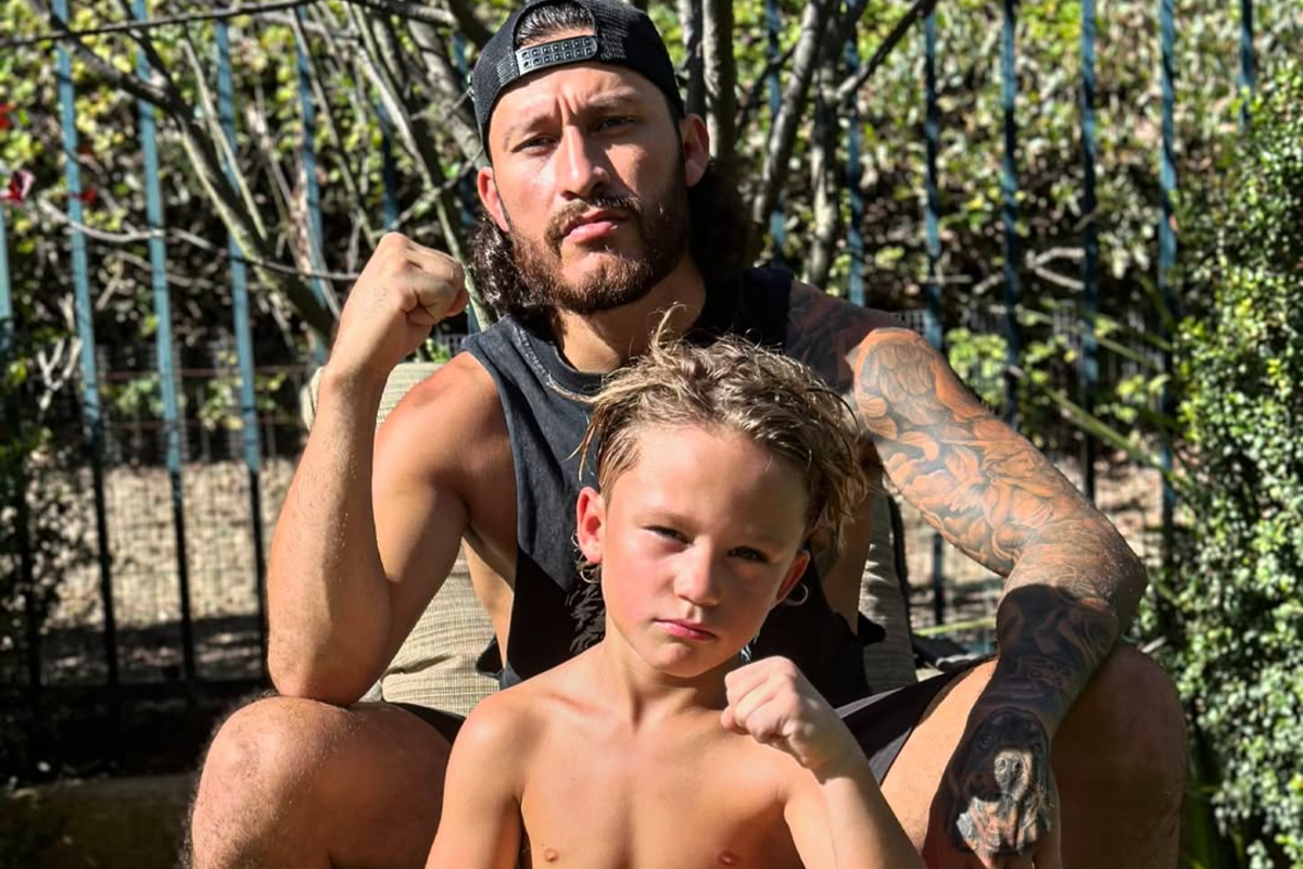 Diego Paez with his son Elias