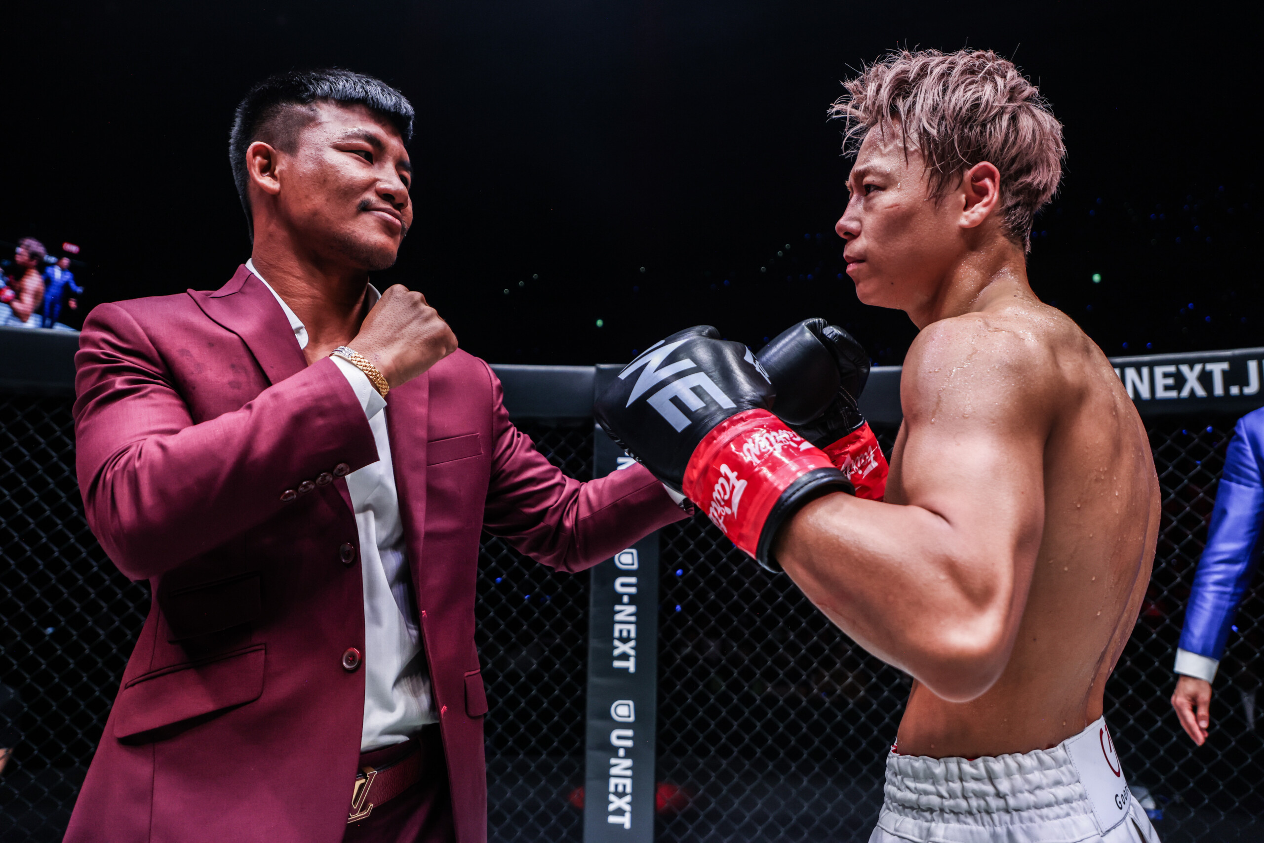 Rodtang Jitmuangnon and Takeru Segawa face off in the ring