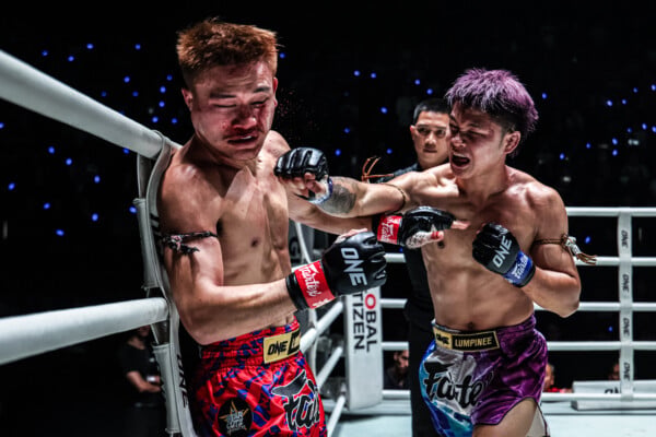 Pompet PongSuphan PK punches Jaosuayai Mor Krungthepthonburi at ONE Friday Fights 147