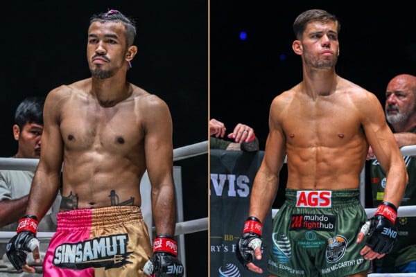 Split screen of Sinsamut Klinmee and George Jarvis