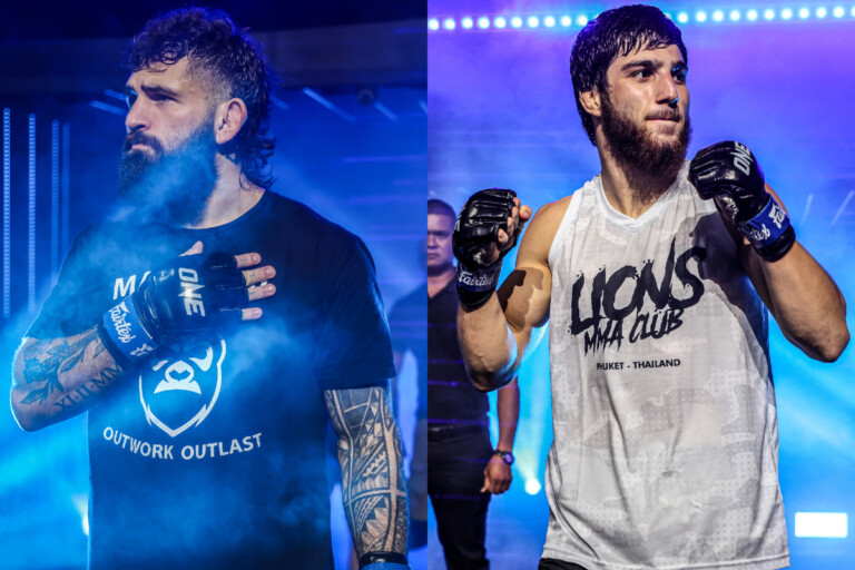 Split screen of Chase Mann and Dzhabir Dhabrailov