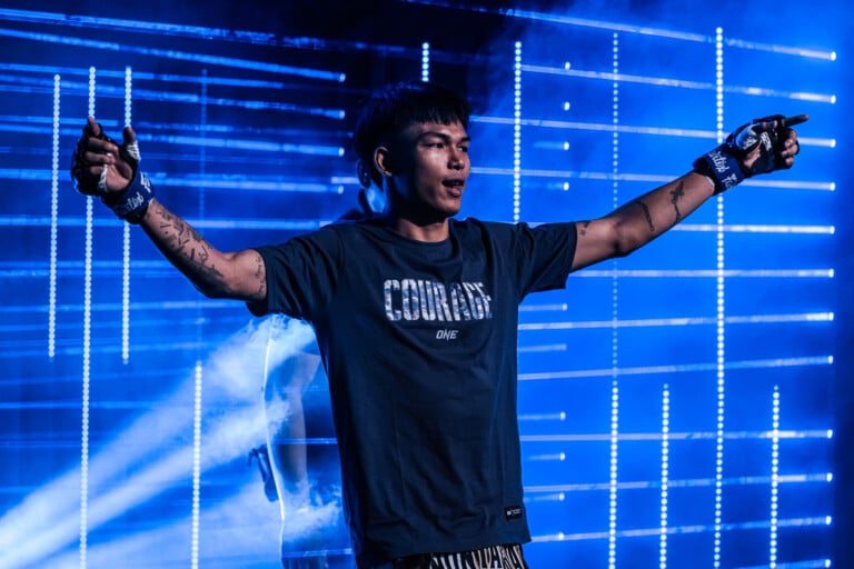 Nontachai Jitmuangnon enters the ring against Felipe Lobo at ONE Fight Night 43