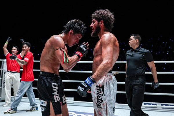 Yod IQ Or Pimolsri shows respect to Kiamran Nabati after their battle at The Inner Circle