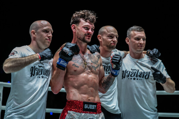 Charlie Guest poses for the cameras after his win over Sam Fitzgerald at ONE Fight Night 44.