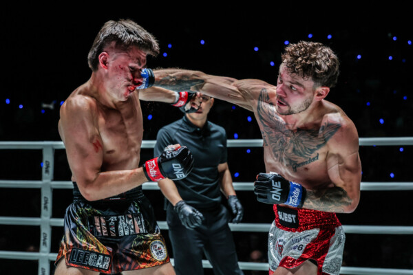 British Muay Thai fighter Charlie Guest punches Sam Fitzgerald
