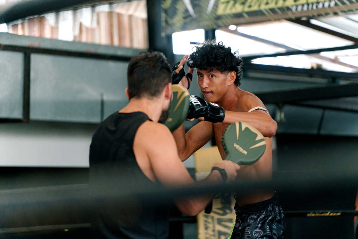 Nabil Anane prepares to strike at The Inner Circle 25 Open Workout