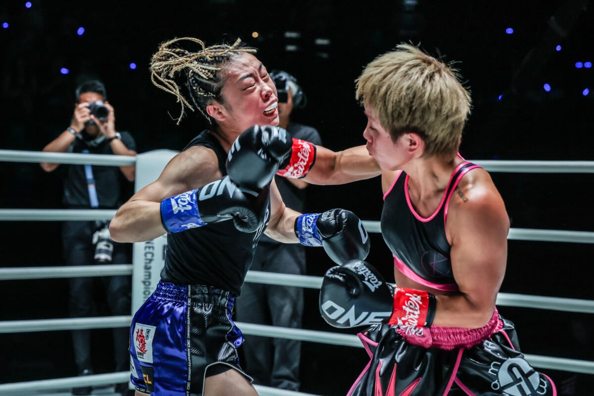 Kana unleashes a thudding right hand on Yu Yau Pui at ONE Fight Night 46