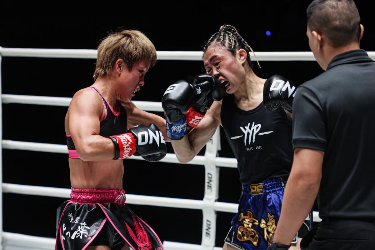 Kana lands a crushing left hand on Yu Yau Pui at ONE Fight Night 46