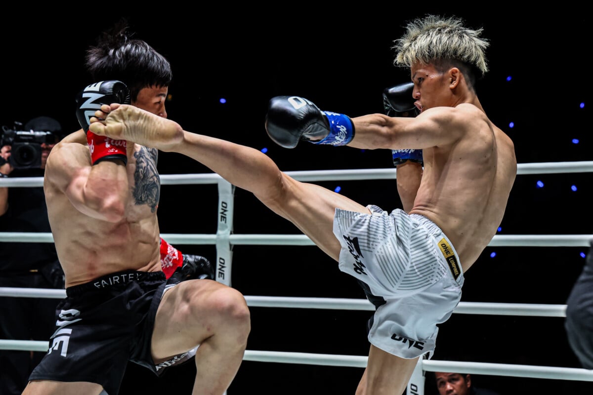Keisuke Monguchi throws a high kick on Jung Hyun Woo at The Inner Circle 28