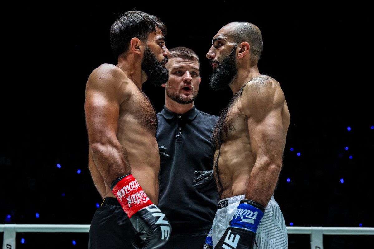 Marat Grigorian and Mamuka Usubyan face off inside the ring at The Inner Circle 25
