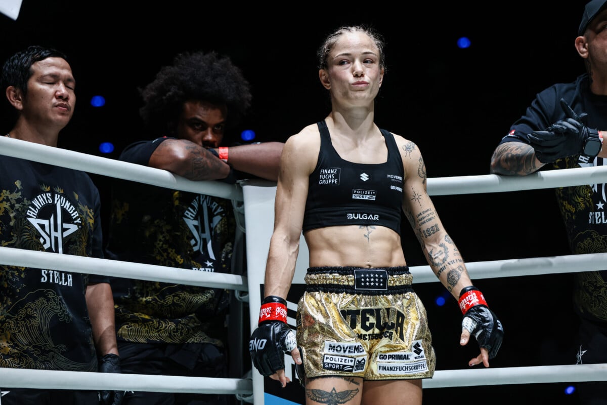 Stella Hemetsberger gets ready to defend her Muay Thai belt against Natalia Diachkova at ONE Fight Night 46