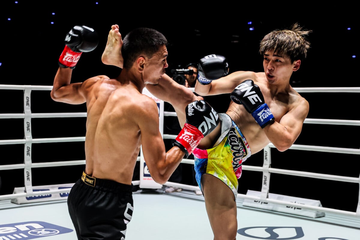 Jin Mandokoro connects with a high kick at The Inner Circle 32