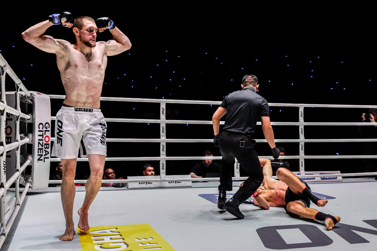 Konstantin Shakhtarin celebrates his win against Enzo Kartoum at The Inner Circle 32